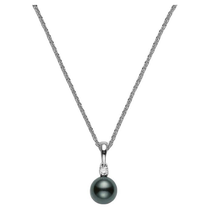 Mikimoto Black South Sea Cultured Pearl and Diamond Necklace PPS902BDW