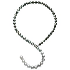 Mikimoto Schwarze Südsee-Zuchtperlenkette mit Gradient-Verlauf, RG1064MDW