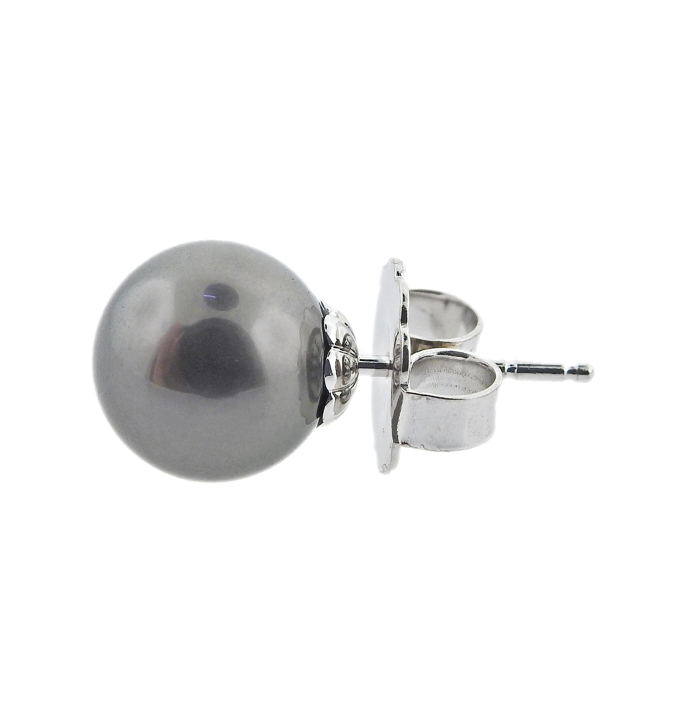gunmetal stud earrings
