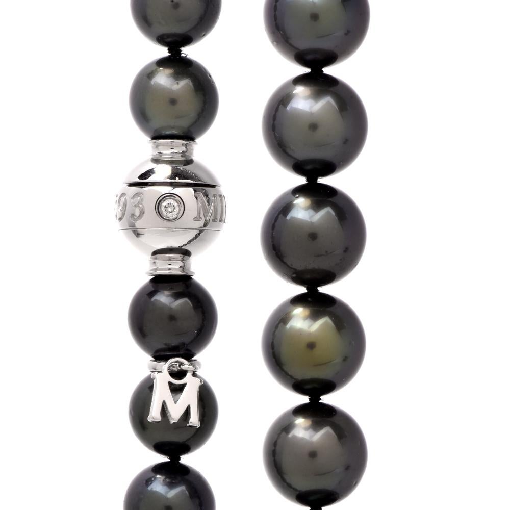 Mikimoto Collier de perles noires à brins des mers du Sud 2