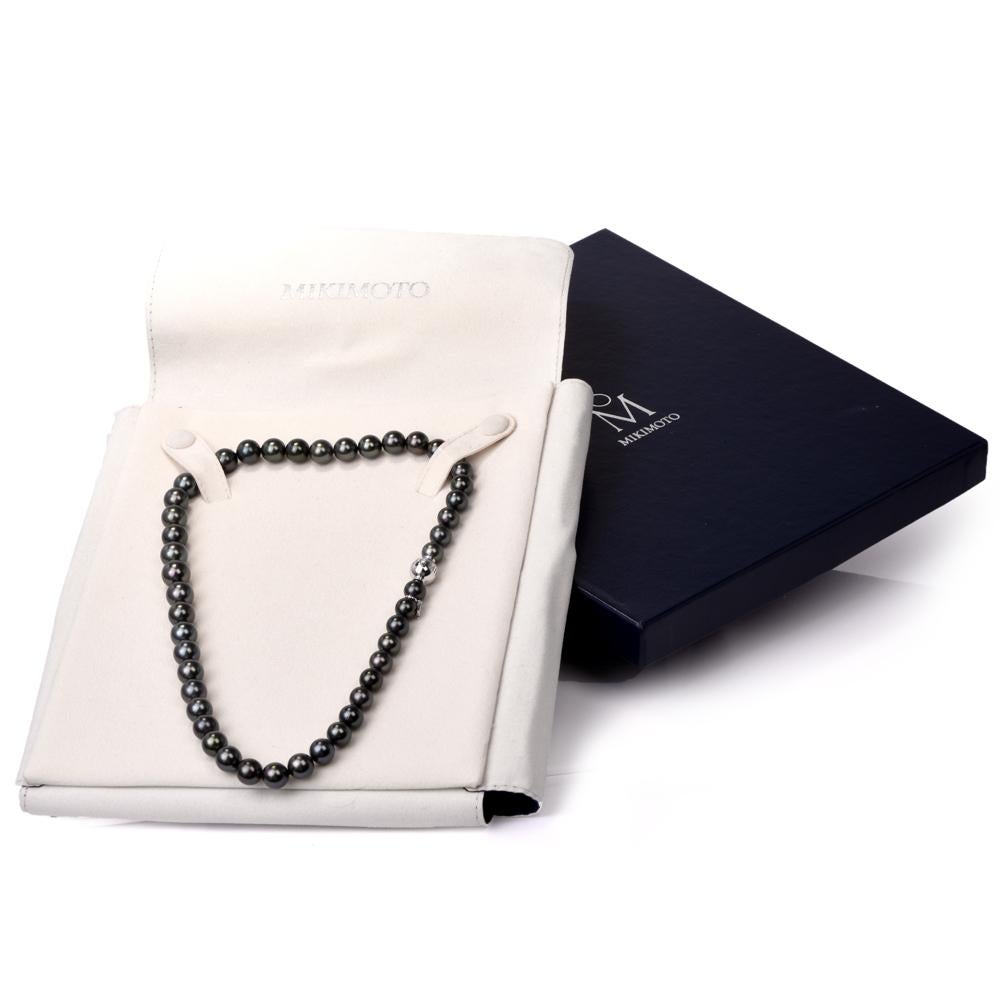  Mikimoto Collier de perles noires à brins des mers du Sud Pour femmes 
