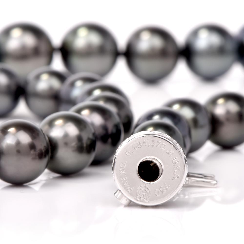 Mikimoto Collier de perles noires à brins des mers du Sud 4