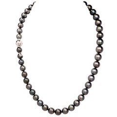 Vintage Mikimoto Black South Sea Strand Pearl Necklace