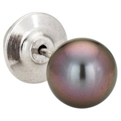 Mikimoto Blue Lagoon Tie Tack 10mm Black Cultured Pearl Pin Clasp Men's Jewelry