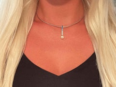 Mikimoto Blue Sapphire & Akoya Pearl Ocean Necklace in 18k White Gold