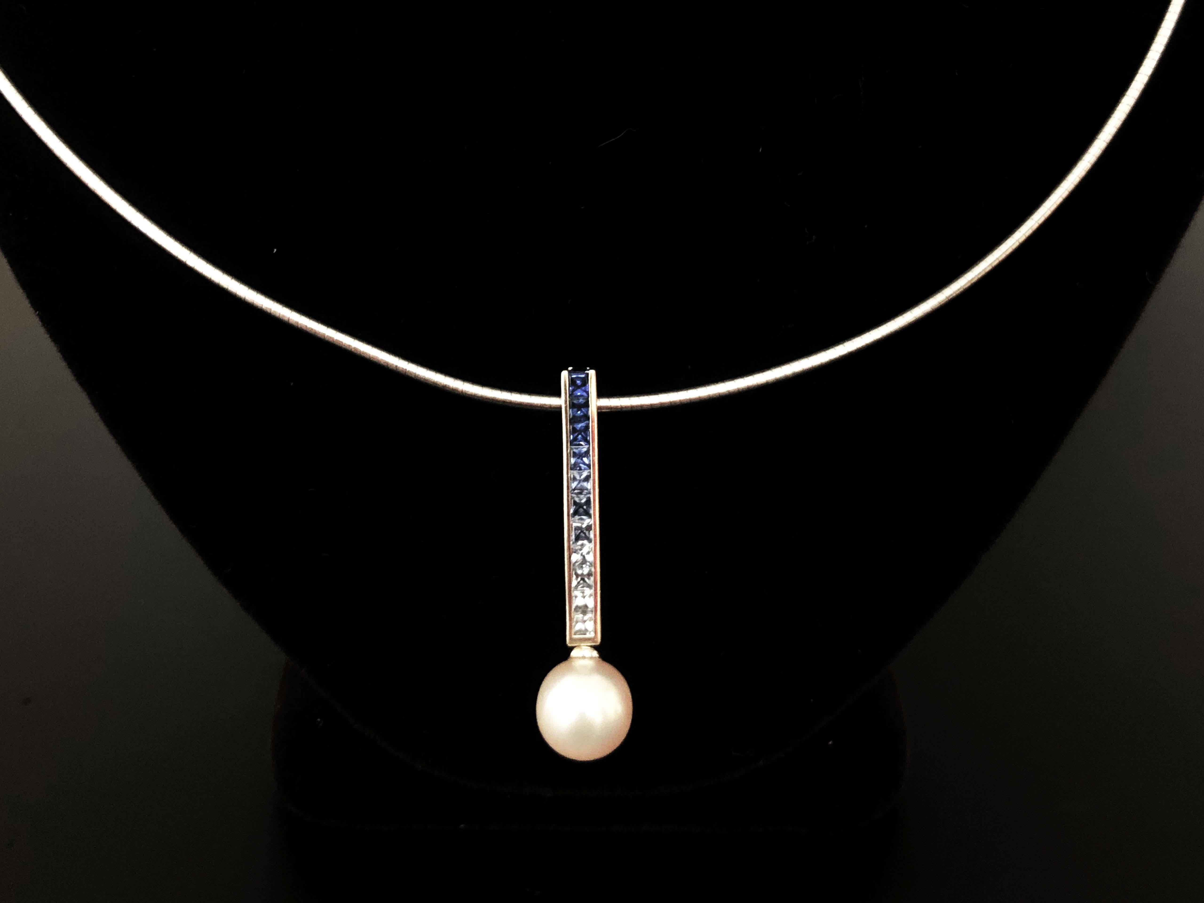 mikimoto pearl and sapphire necklace