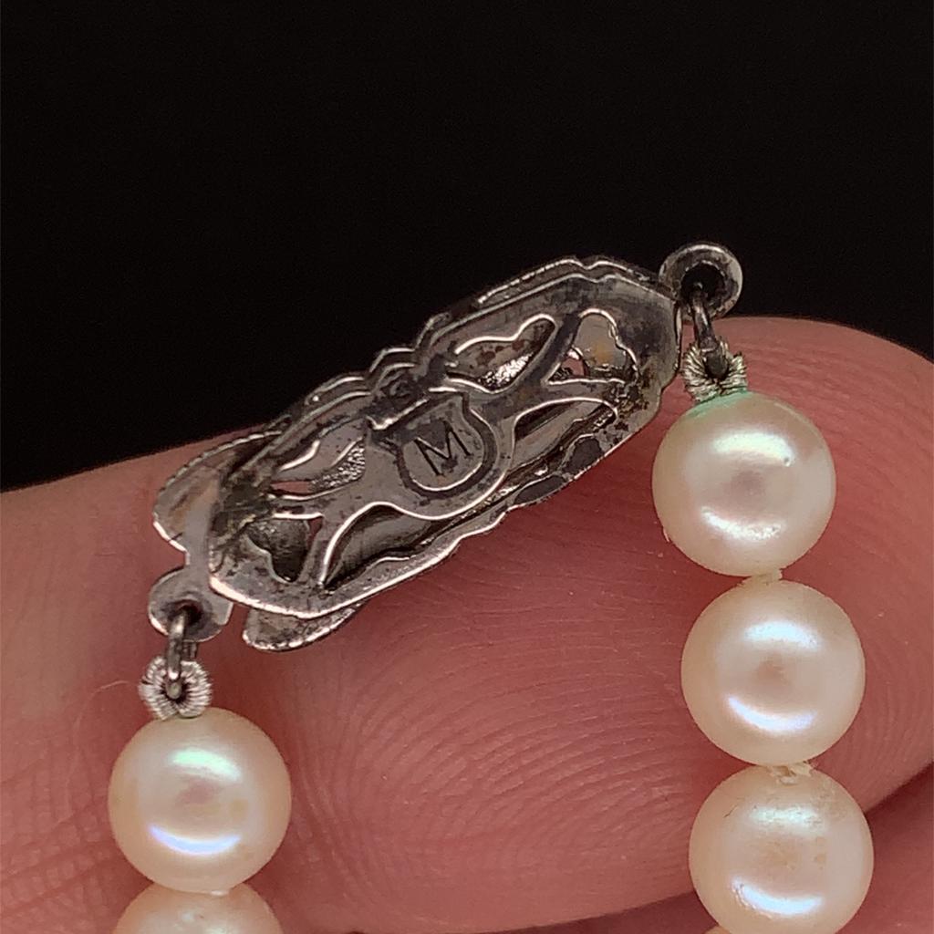 Mikimoto Bracelet Sterling Silver 8.73 GR Pearls 1