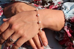 Mikimoto-Armband. Vintage 18k Gold Mikimoto Pearl Station Armband Dainty.