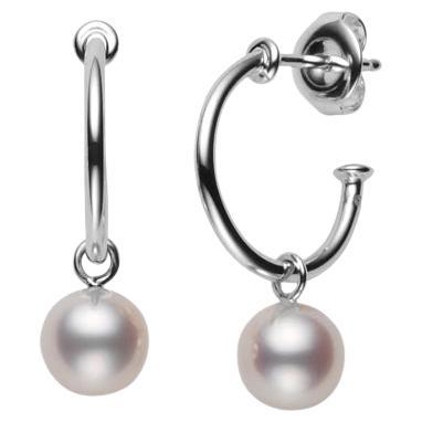 Mikimoto Classic Akoya Cultured Pearl Semi Hoop Earrings MEQ10074AXXW