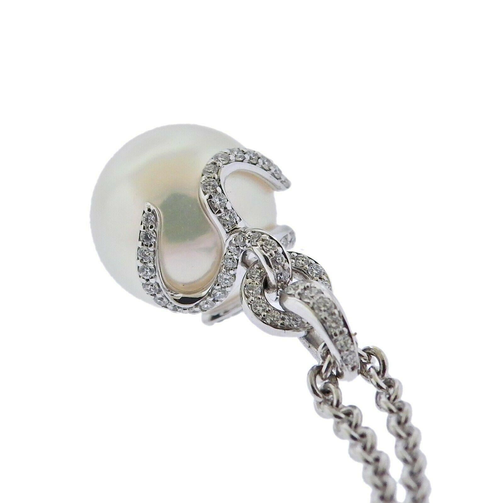Mikimoto Classics Gold Pearl Diamond Pendant Necklace In New Condition For Sale In Lambertville, NJ