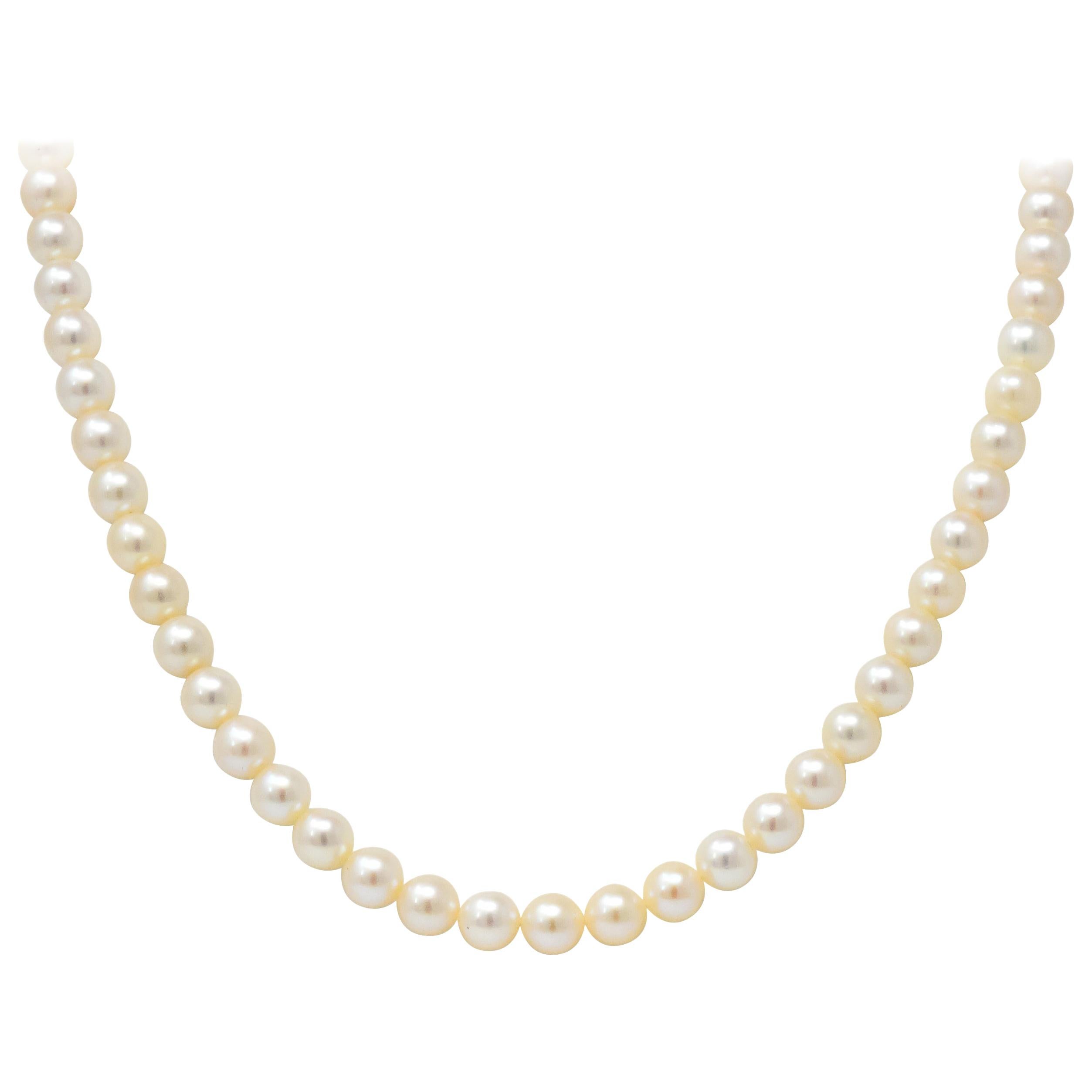 Mikimoto Contemporary Cultured Pearl 14 Karat Gold Necklace