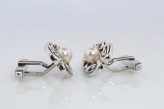 Gemelli Mikimoto Argento Sterling 925 Autentica Perla Mikimoto