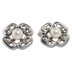 Gemelli Mikimoto Argento Sterling 925 Autentica Perla Mikimoto