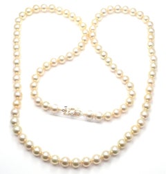 Mikimoto Cultured Akoya Golden Pearl Yellow Gold Necklace