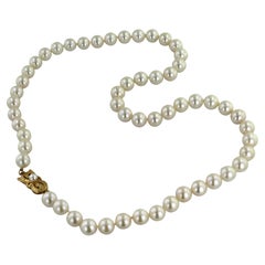 Mikimoto Cultured Akoya Pearl, 18k Yellow Gold Necklace