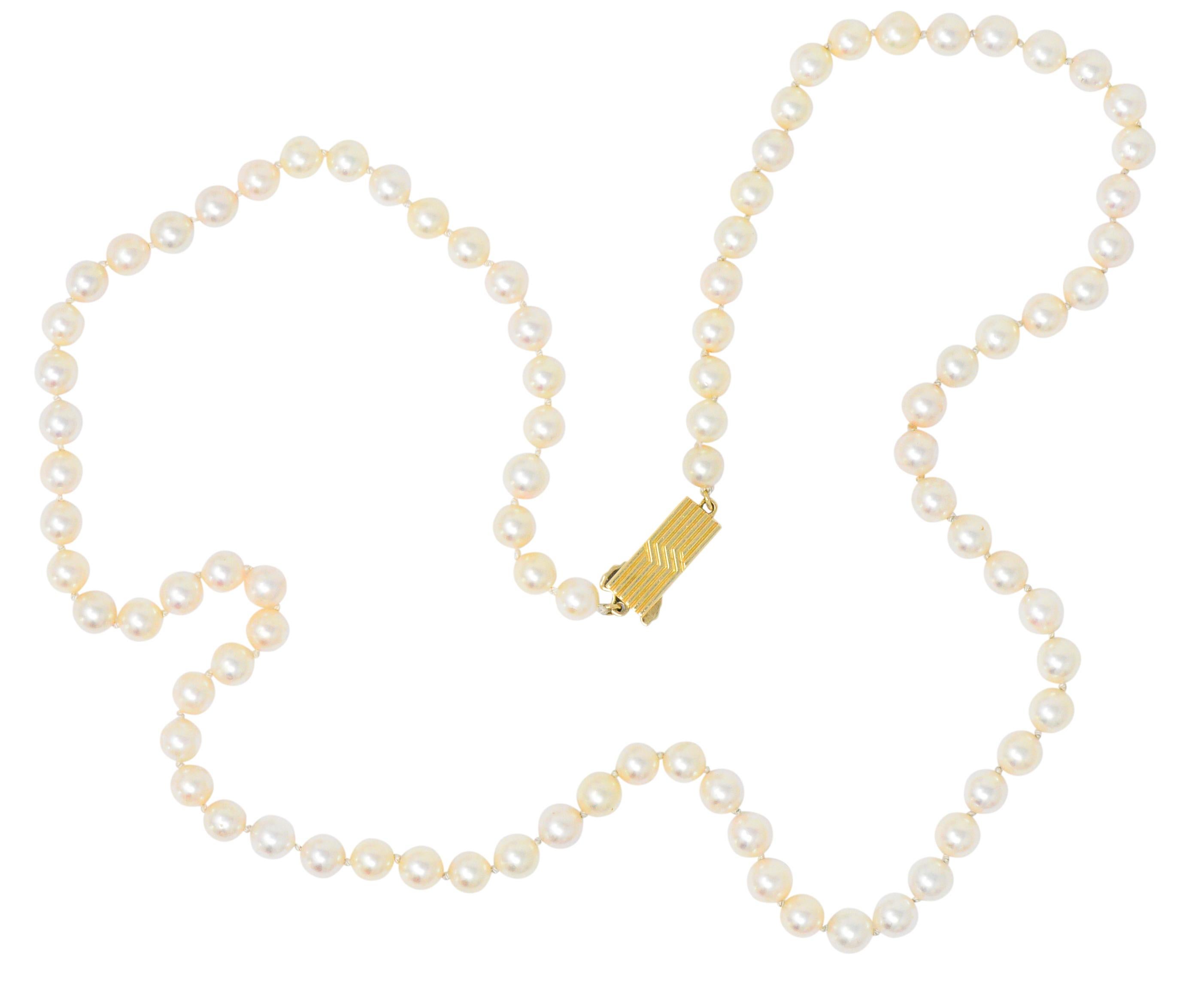Mikimoto Cultured Pearl 14 Karat Gold Necklace 1