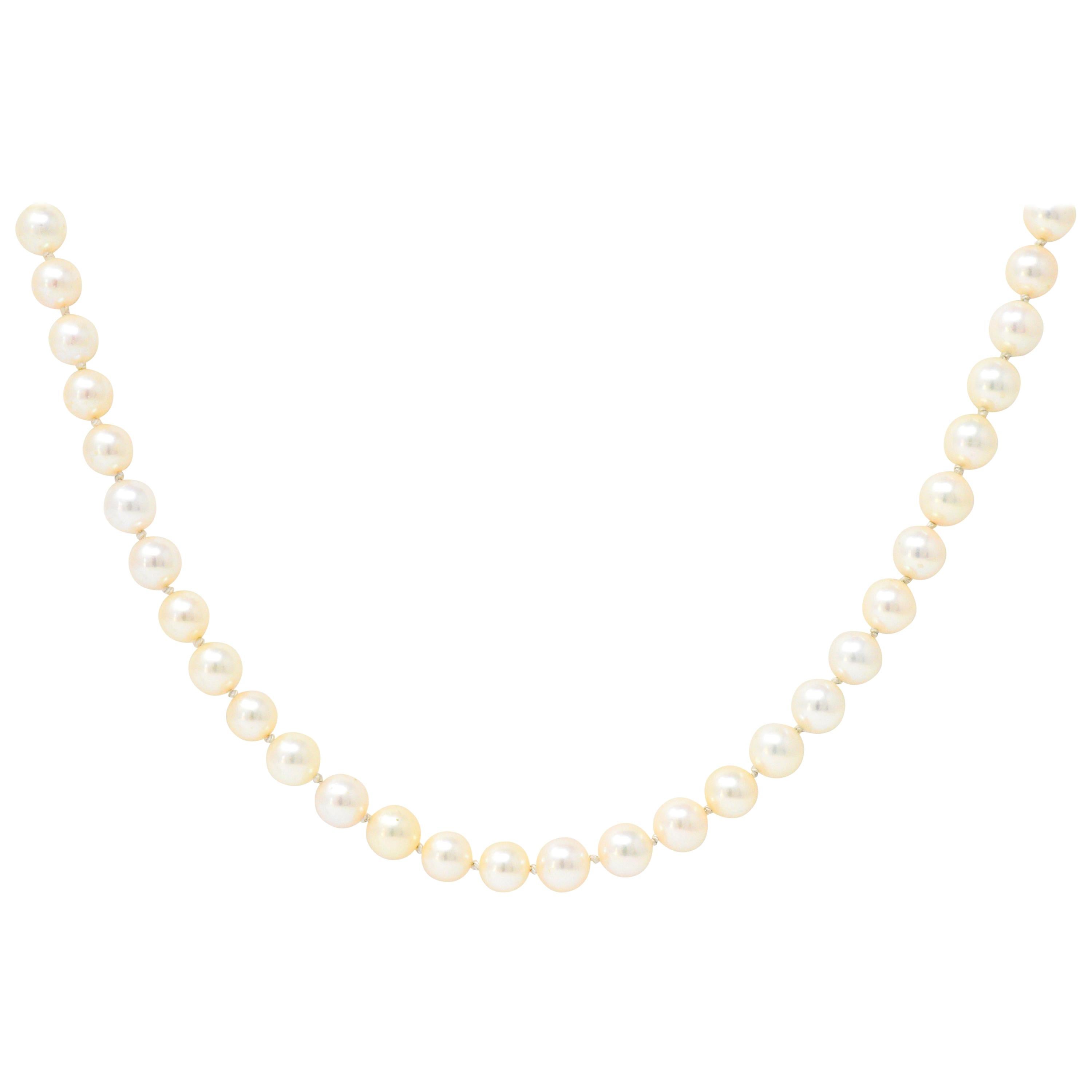 Mikimoto Cultured Pearl 14 Karat Gold Necklace