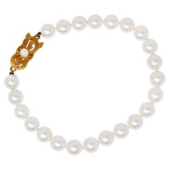 Mikimoto Cultured Pearl 18 Karat Gold Strand Bracelet