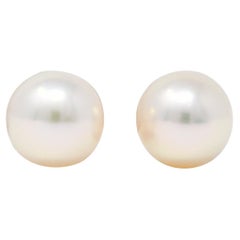Mikimoto Cultured Pearl 18 Karat Gold Stud Earrings