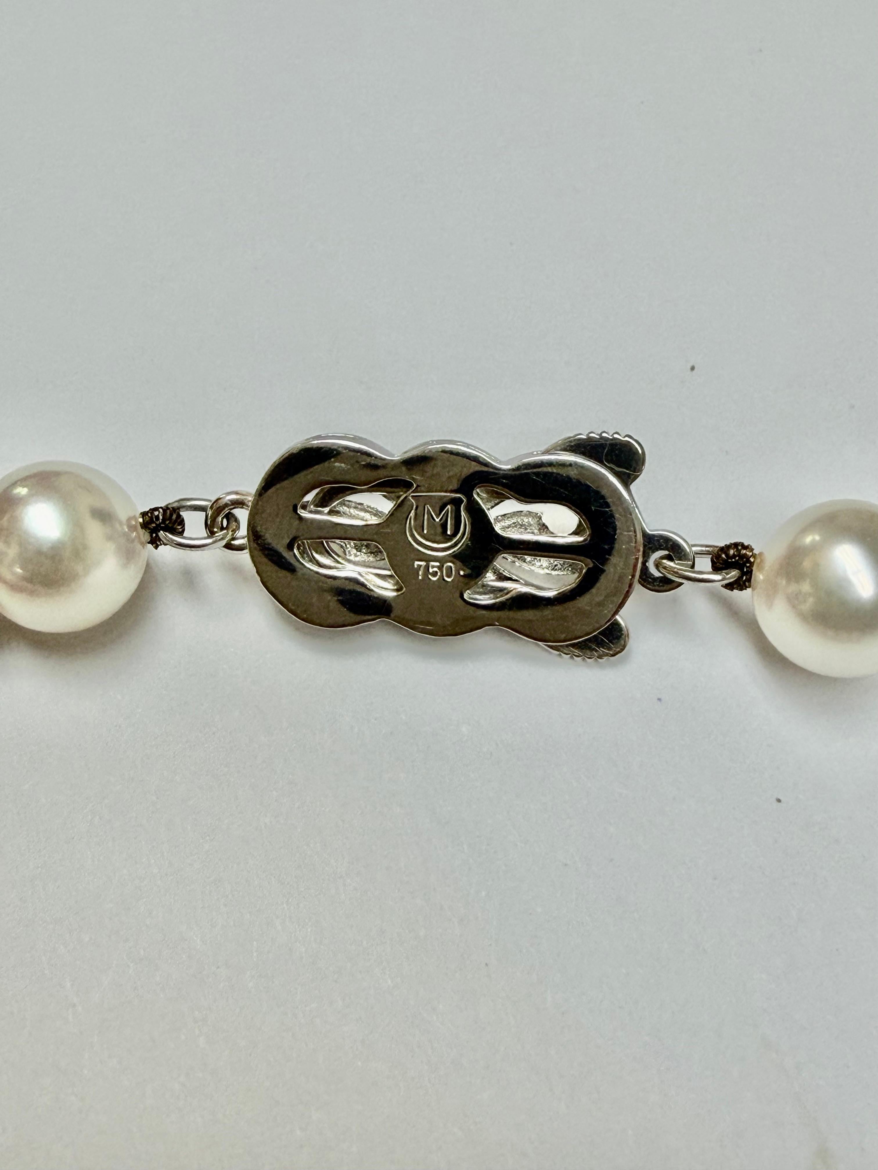 Mikimoto, collana di perle coltivate e diamanti in vendita 1
