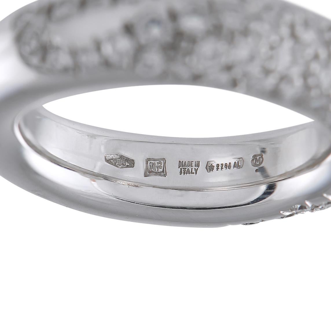 Mikimoto Delo 18K White Gold 1.70ct Diamond and Pearl Ring In New Condition For Sale In Southampton, PA