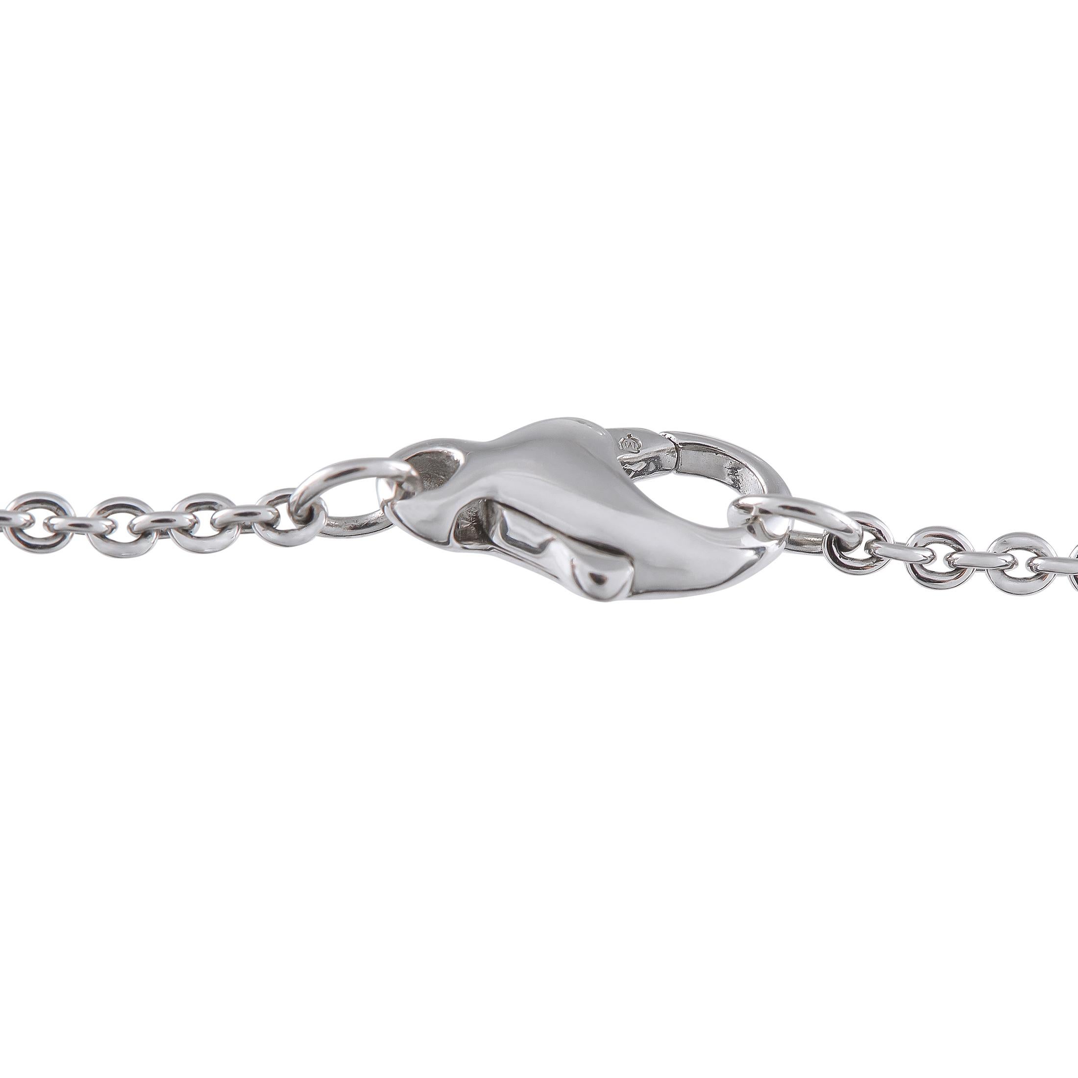 Round Cut Mikimoto Desmos 18K White Gold 1.35ct Diamond and Pearl Necklace For Sale