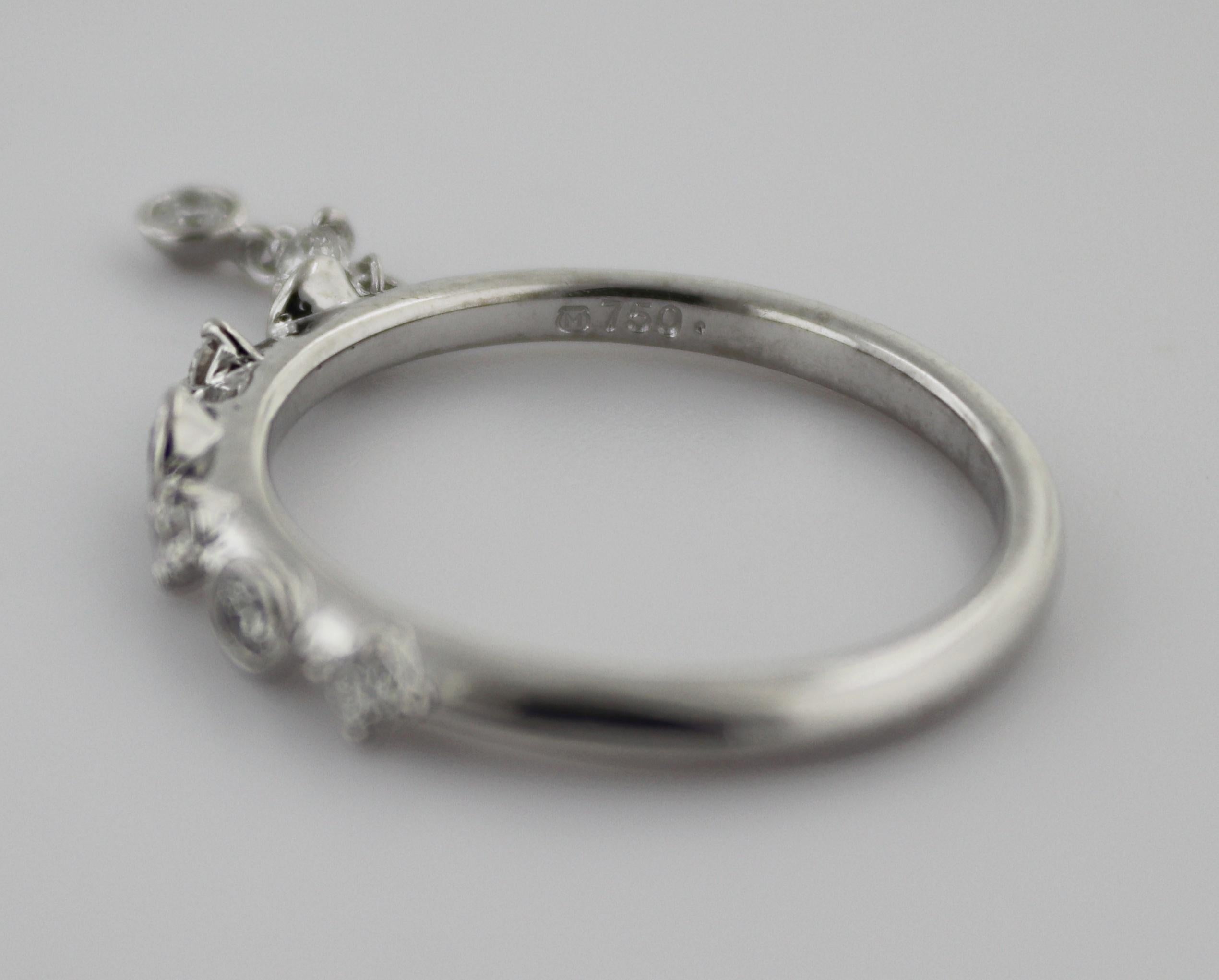 Mikimoto Diamond, 18K White Gold “Pinky” Ring For Sale 2