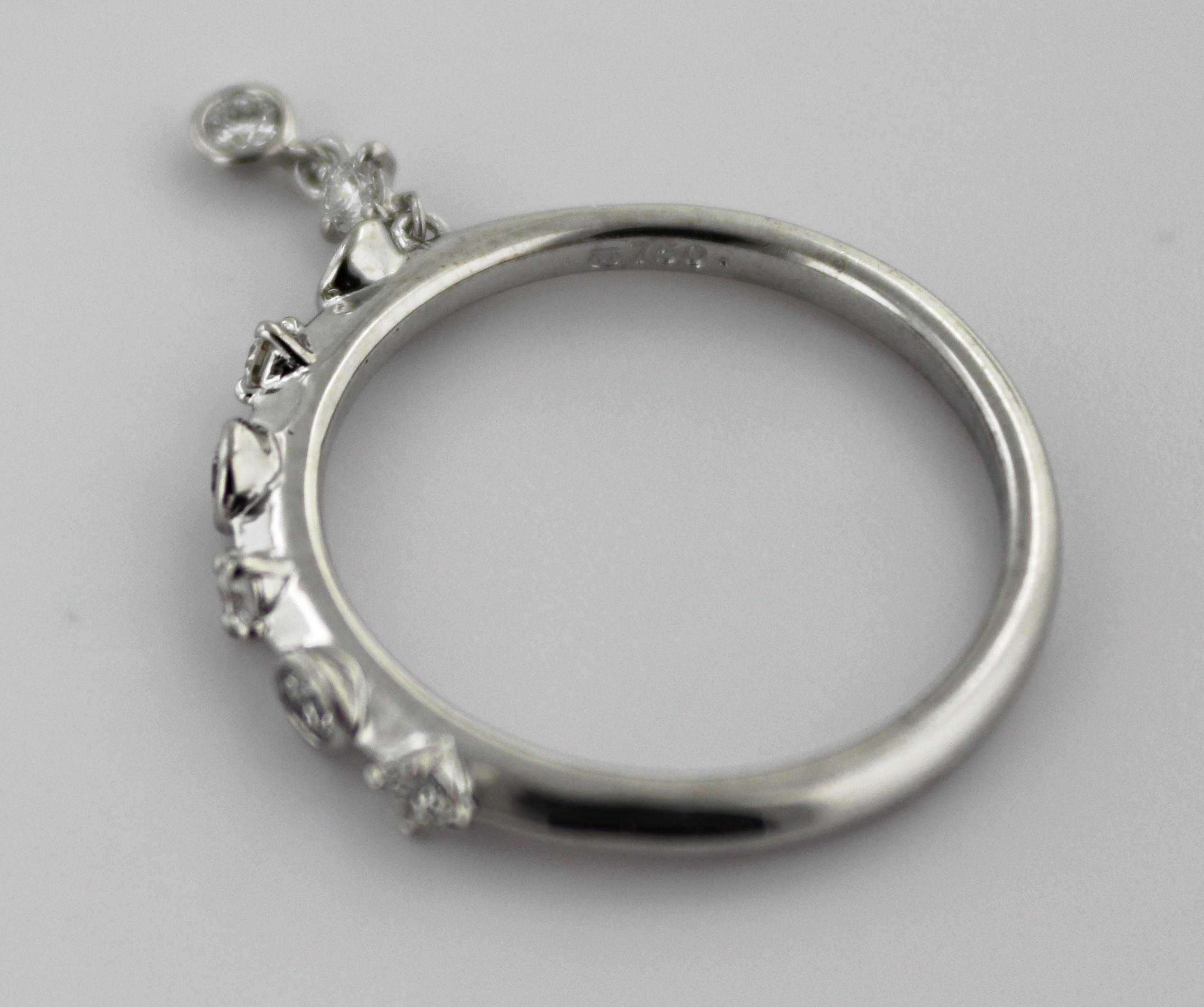 Mikimoto Diamond, 18K White Gold “Pinky” Ring For Sale 3