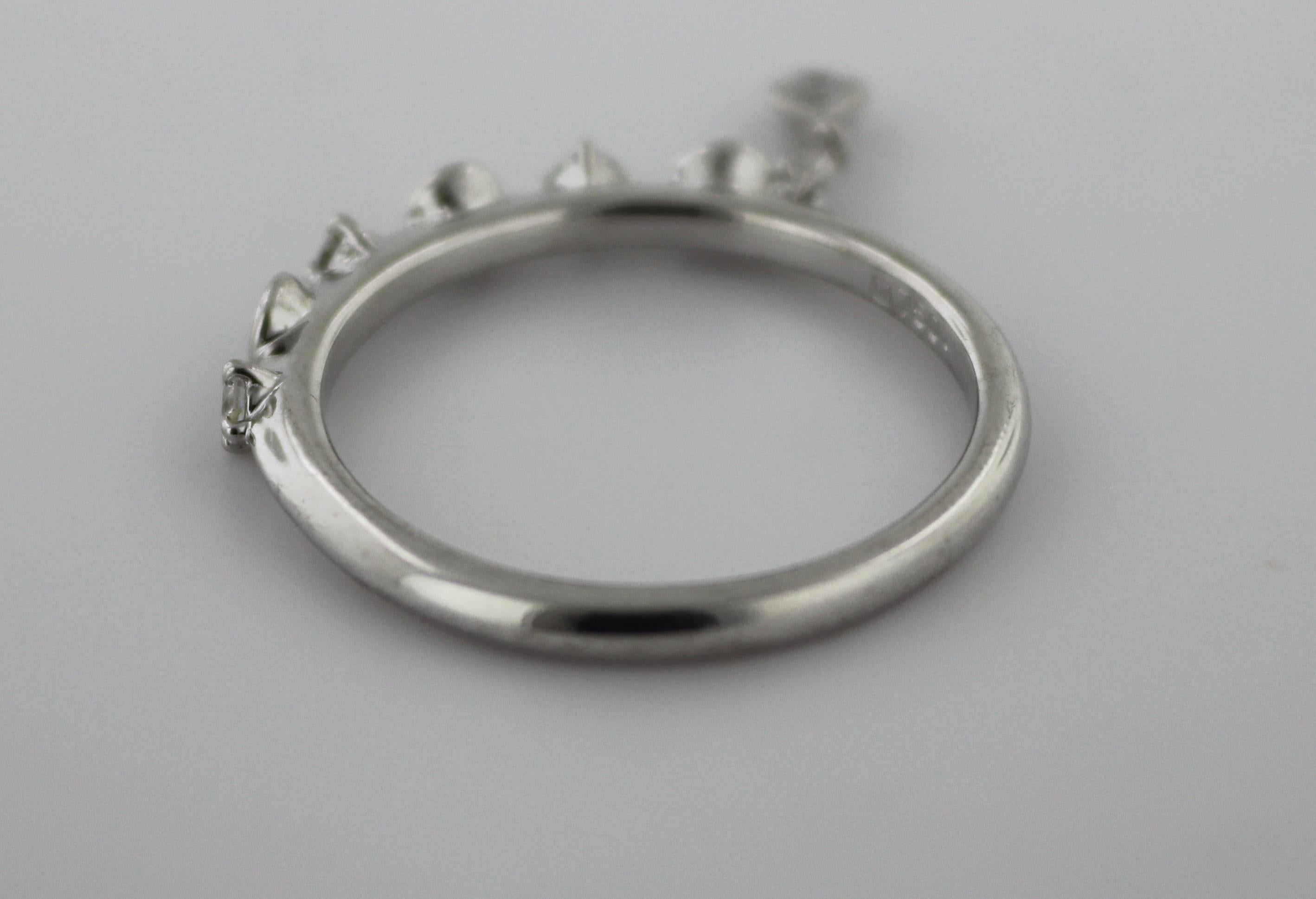 Mikimoto Diamond, 18K White Gold “Pinky” Ring For Sale 4