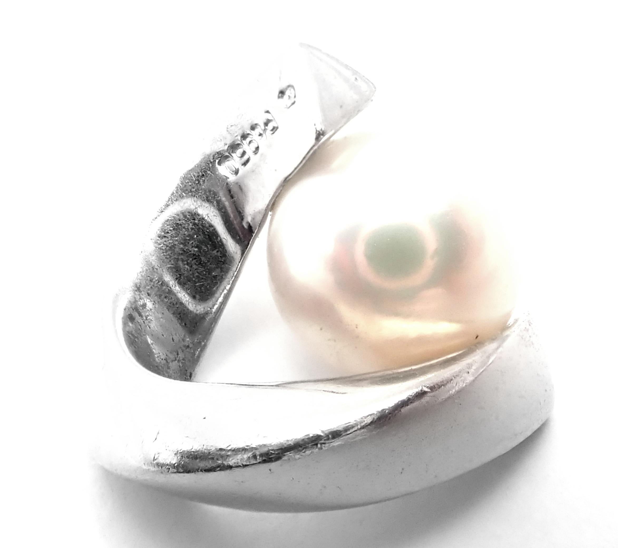 Mikimoto Diamant Akoya Zuchtperle Platin Anhänger Weißgold Kette Halskette im Angebot 2