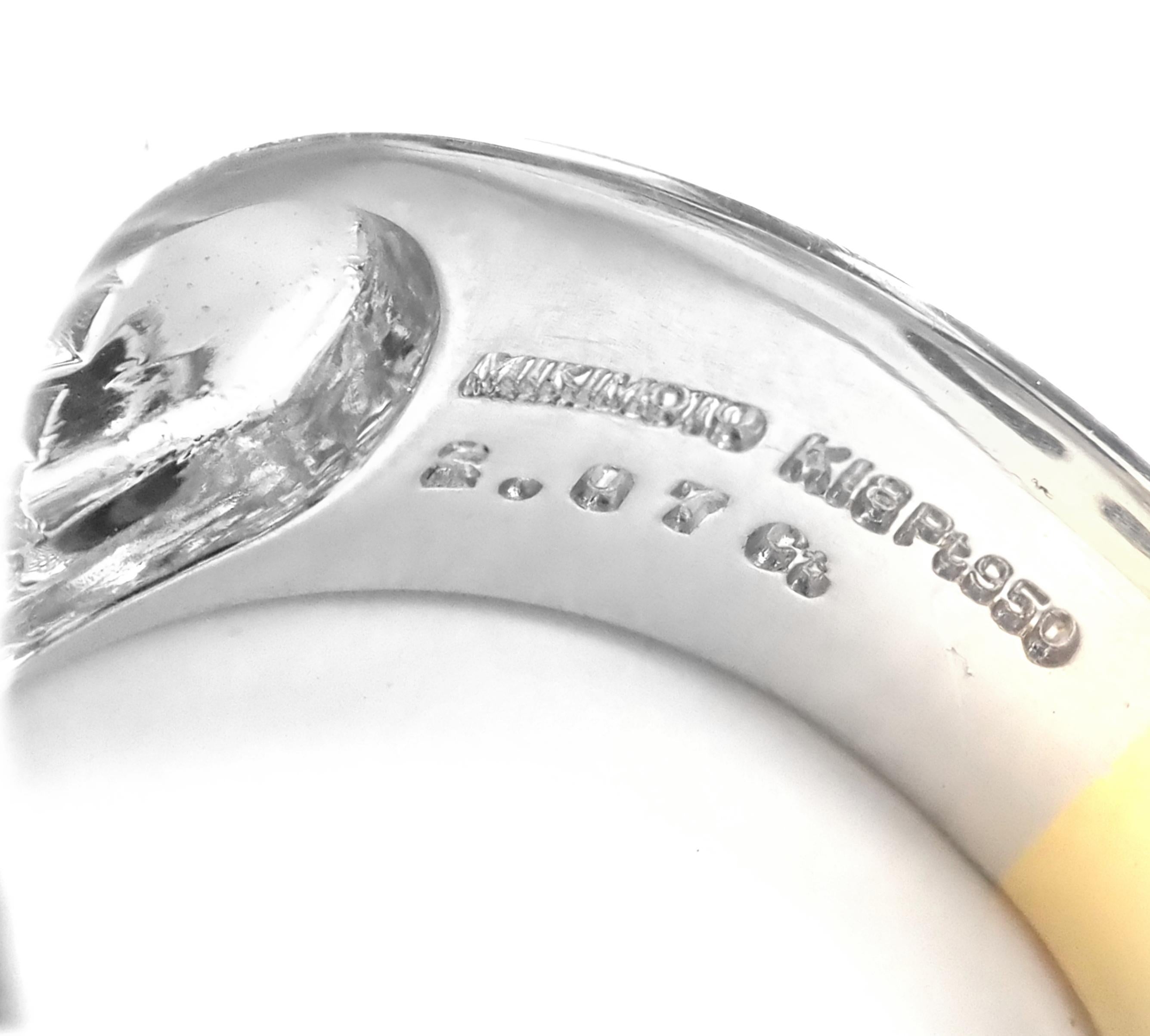 Mikimoto Ring aus Platin und Weißgold mit blauer Emaille und Diamanten im Angebot 1