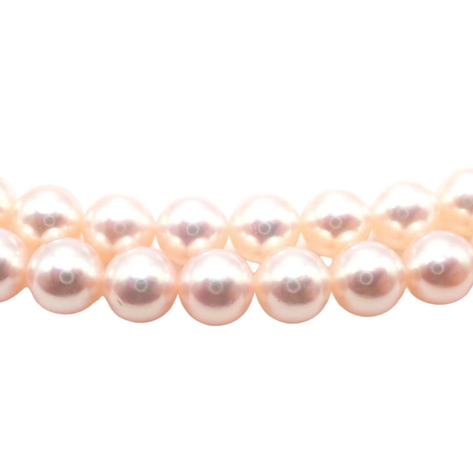 Mikimoto Collier de perles de culture à double rang de 8 mm en vente 5