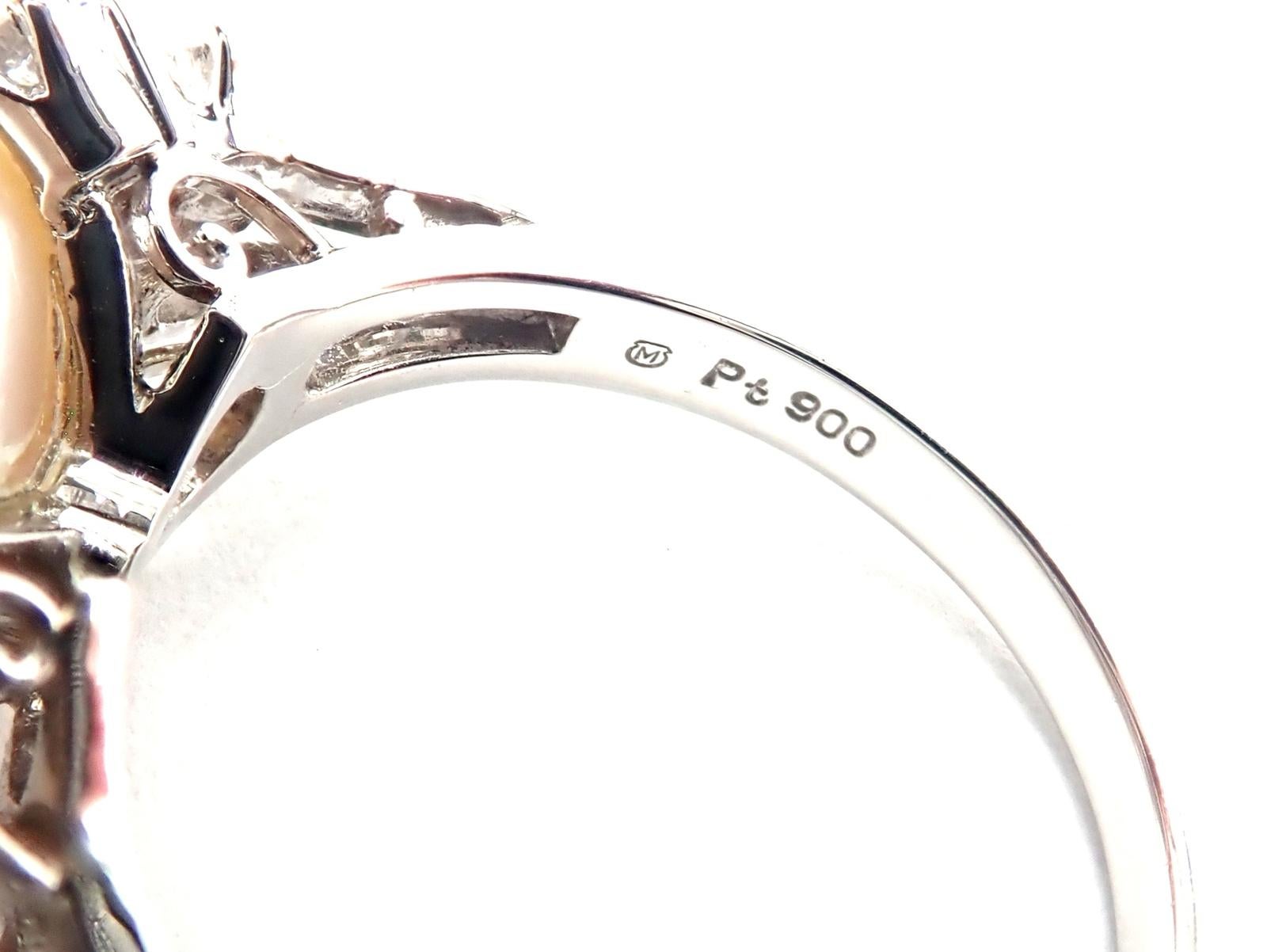 Mikimoto Diamond Large 12mm South Sea Pearl Platinum Ring For Sale 1