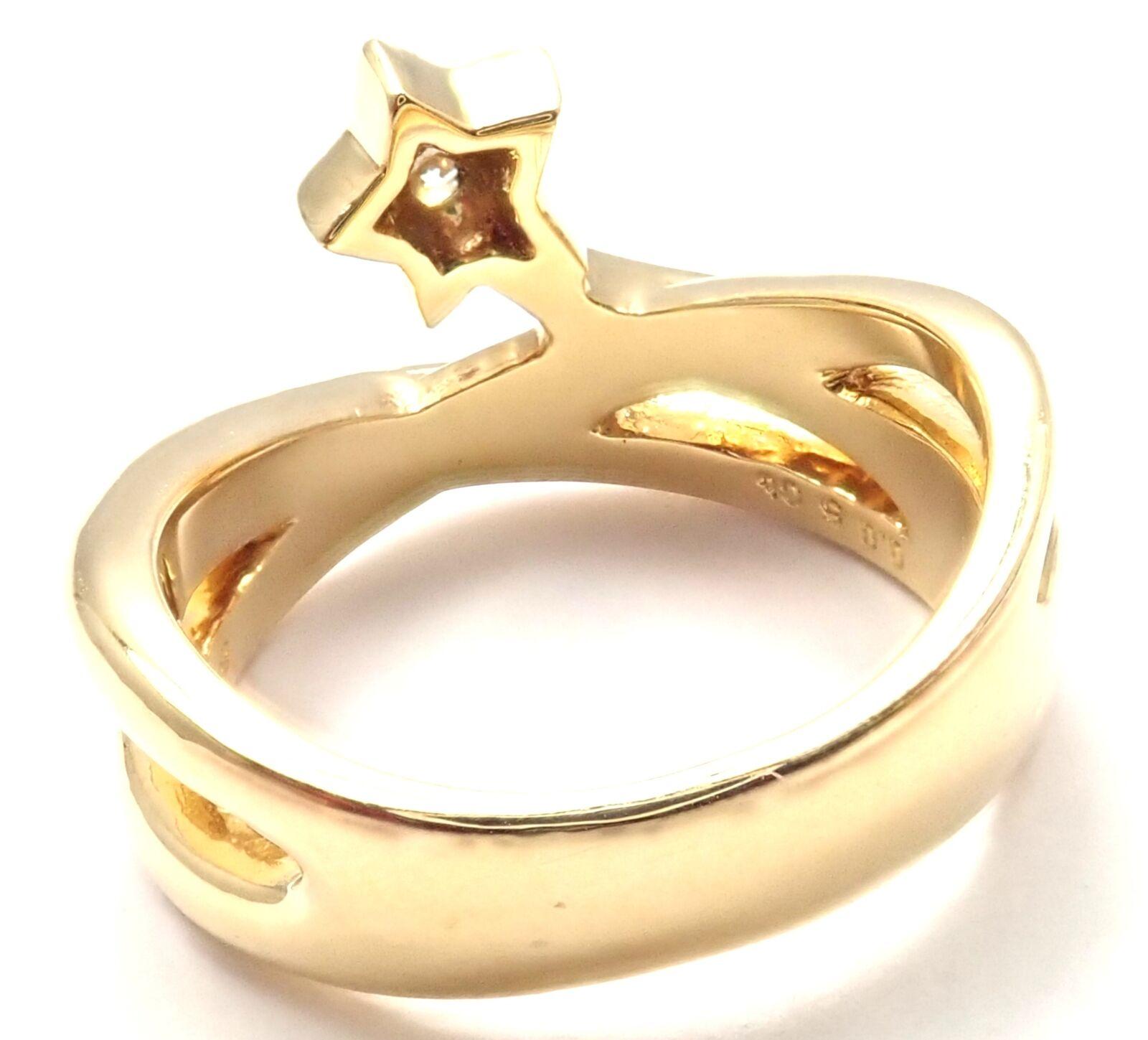 Mikimoto Diamant Glücksstern Gelbgold Band Ring (Brillantschliff) im Angebot
