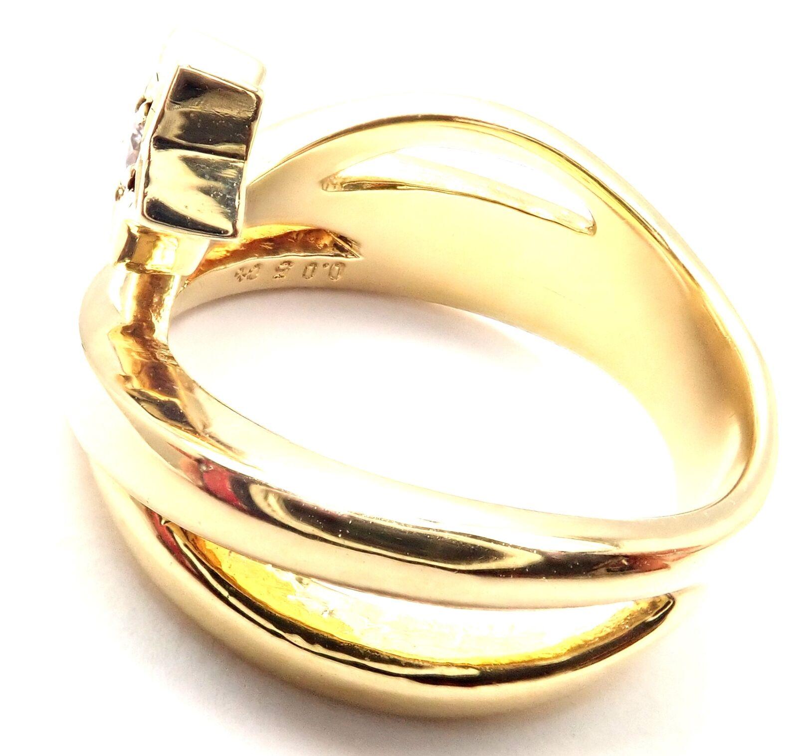 Mikimoto Diamant Glücksstern Gelbgold Band Ring im Zustand „Hervorragend“ im Angebot in Holland, PA