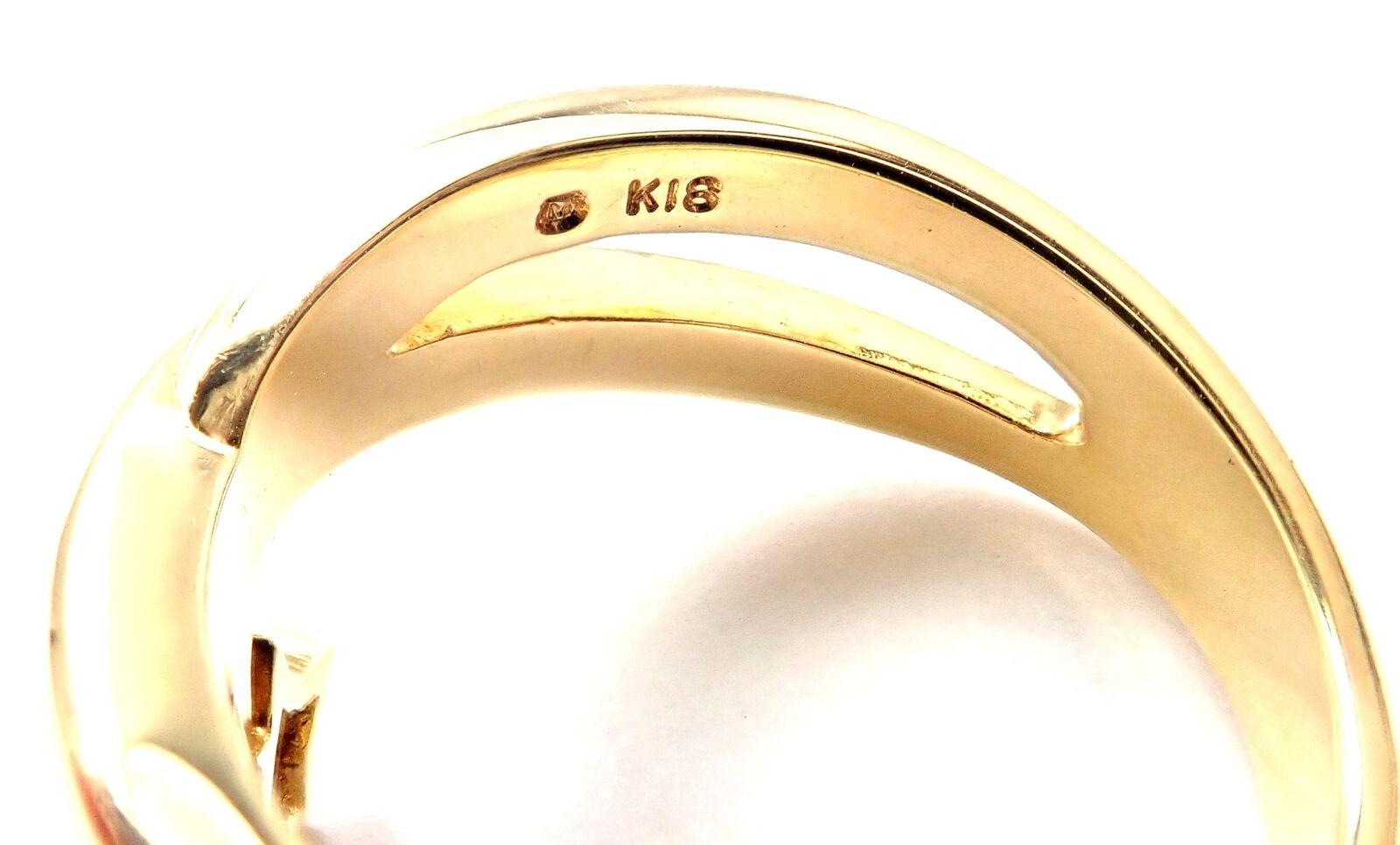 Mikimoto Diamond Lucky Star Yellow Gold Band Ring In Excellent Condition For Sale In Holland, PA