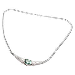 Mikimoto Diamond Paraiba Tourmaline Platinum Necklace