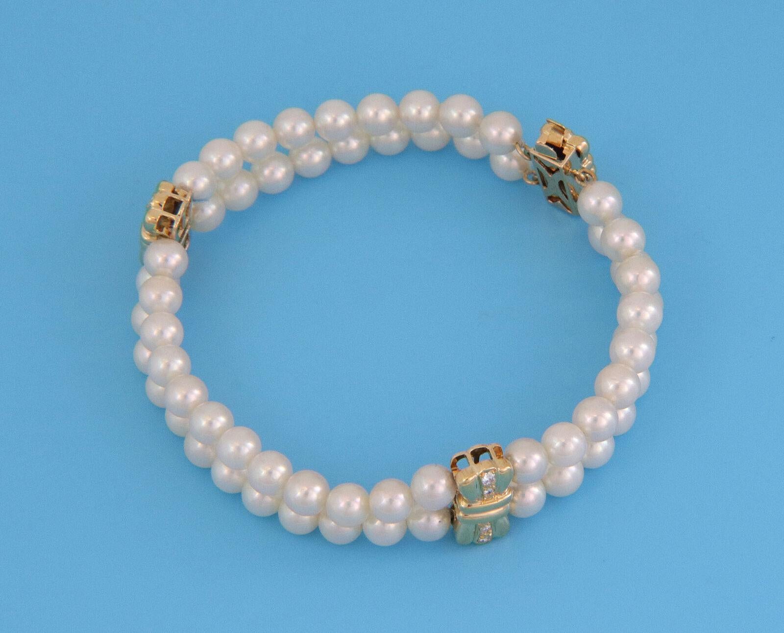 mikimoto double strand pearl bracelet