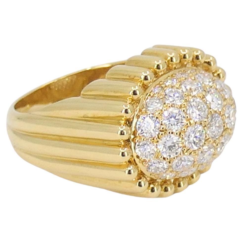 Mikimoto Diamond Ring 18k Gold Cocktail Ring im Angebot