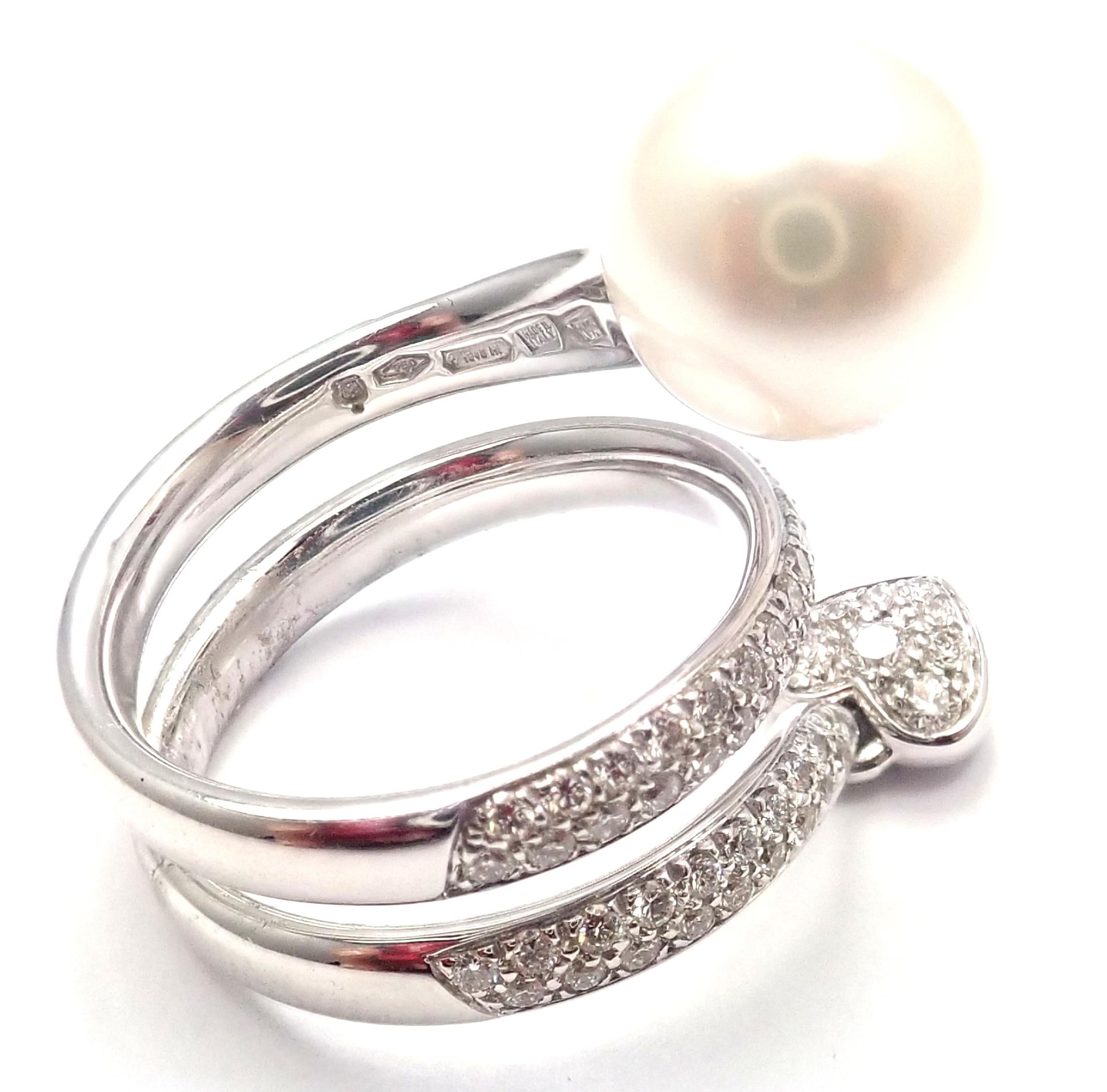 Mikimoto Diamant-Südseeperlen-Herzring aus Weißgold 1