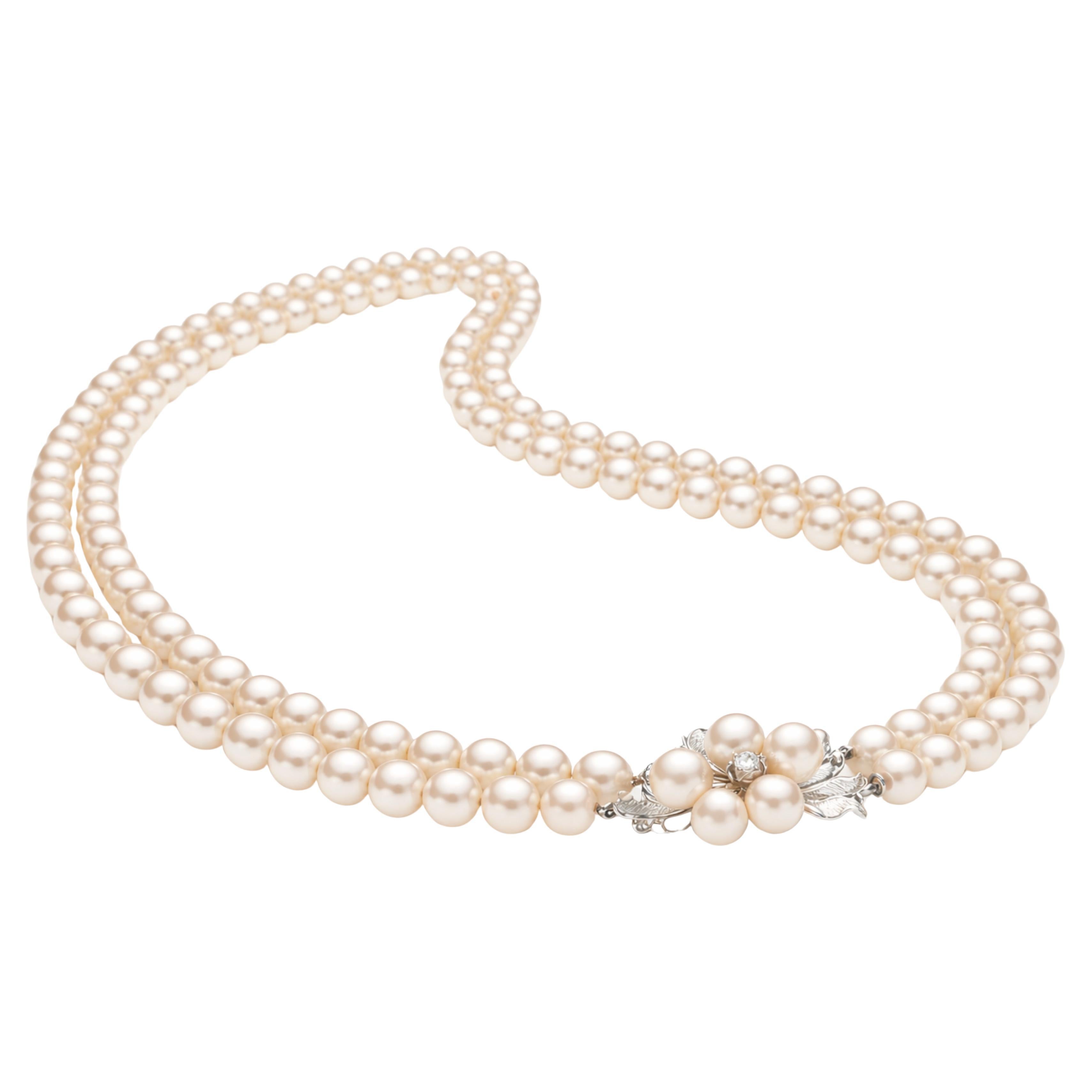 Collar de perlas Akoya de doble vuelta Mikimoto