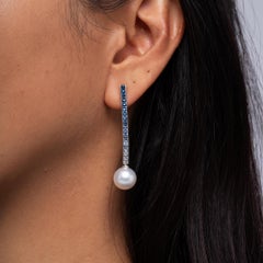 Pendientes Mikimoto Elements of Life Azul Denim Ombré Zafiro Perla