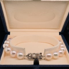 Mikimoto Estate Akoya Pearl Bracelet 18 Kt 9-8.5 mm 7.5 In Certified