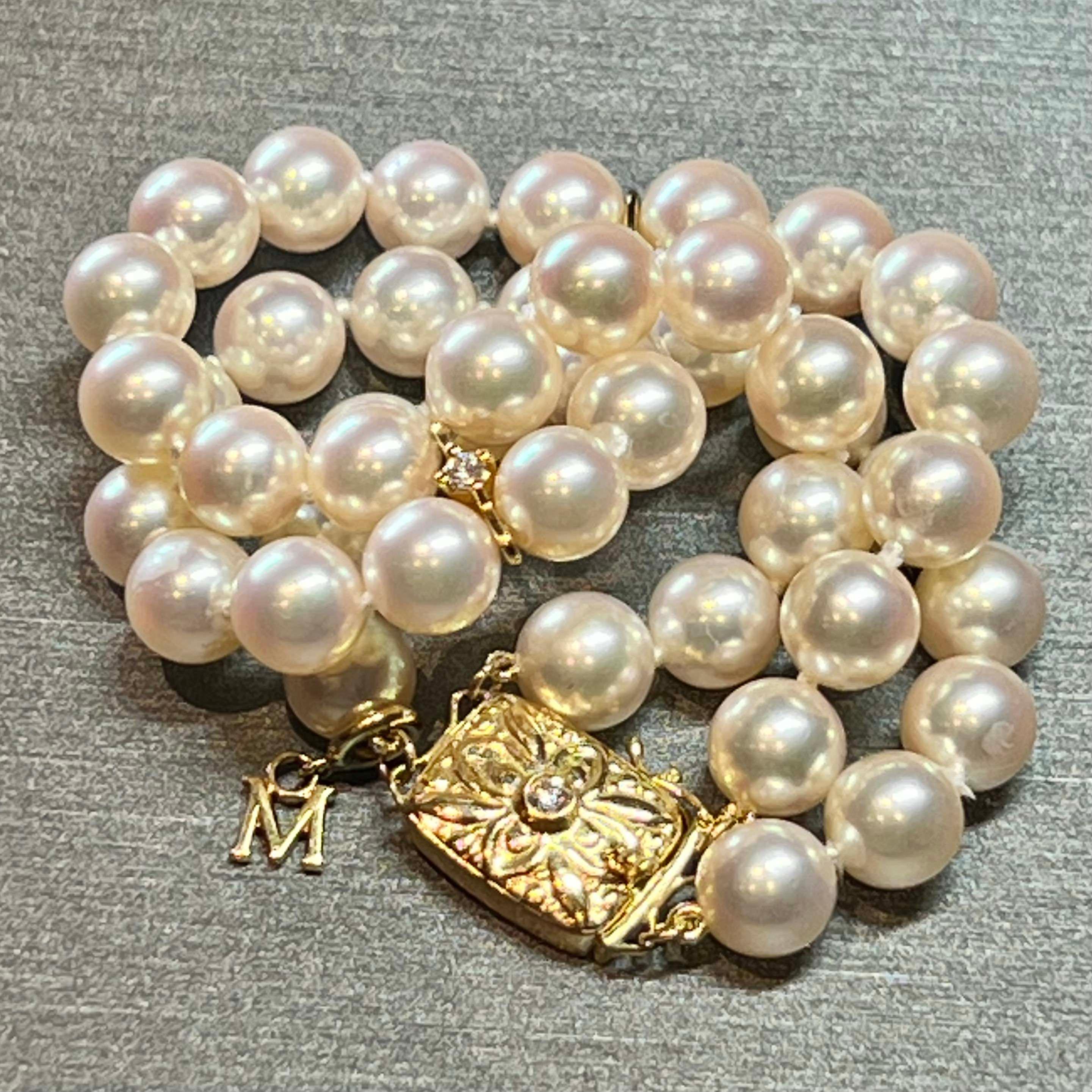 Mikimoto Estate Akoya Pearl Bracelet 18k Gold Certified 4