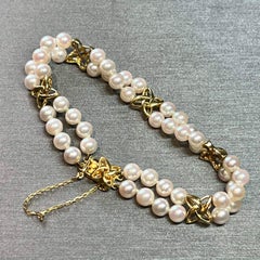 Mikimoto Estate Akoya Pearl Bracelet 18k Gold Certified