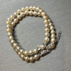 Mikimoto Estate Akoya Pearl Bracelet 6.5 Silver 5.50-6.00 mm