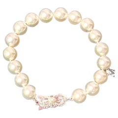 Mikimoto Bracelet de perles Akoya en or blanc 18 carats, 9 mm, certifié