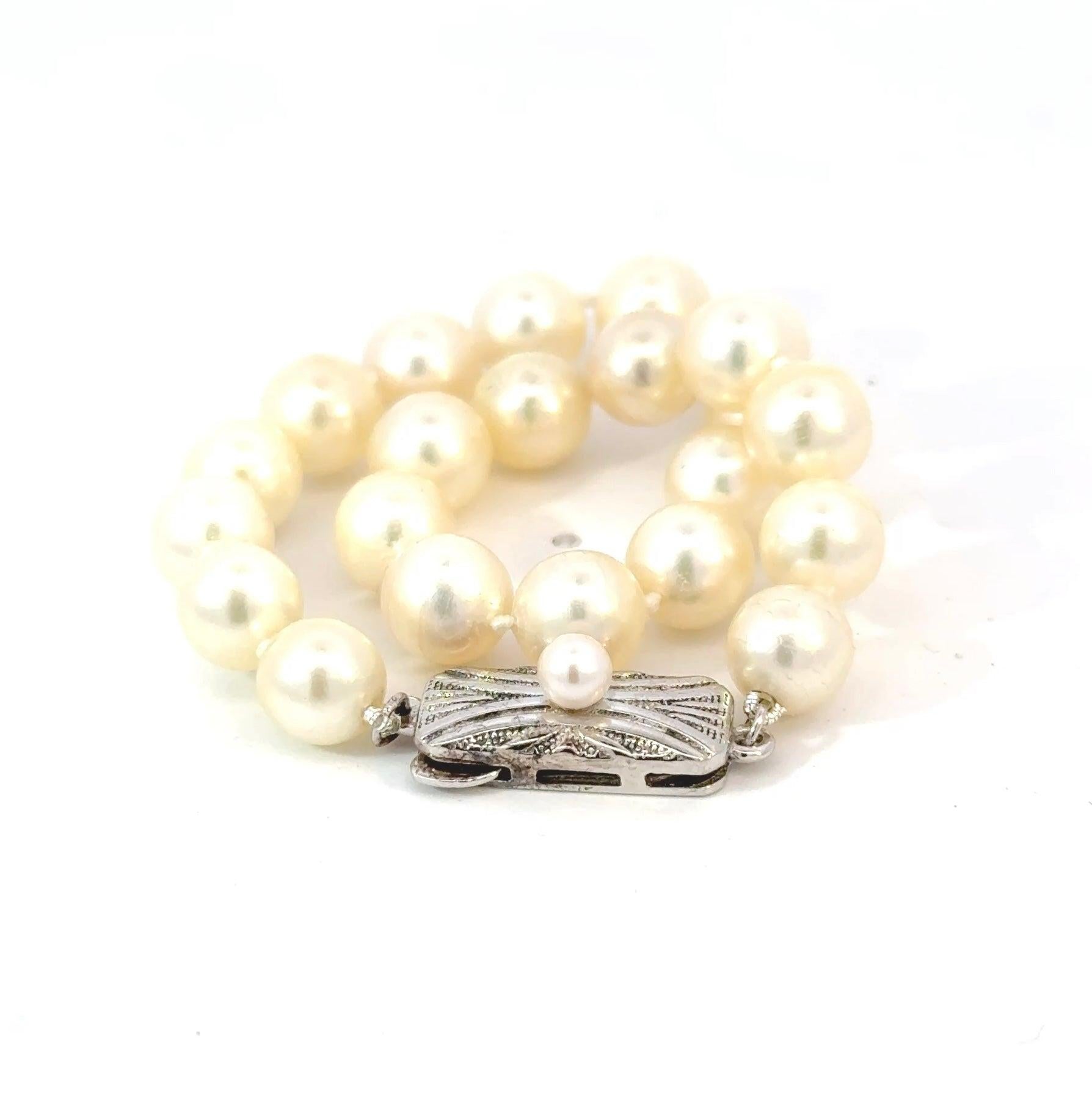 Authentique Bracelet de Perles d'Akoya du Domaine de Mikimoto 7
