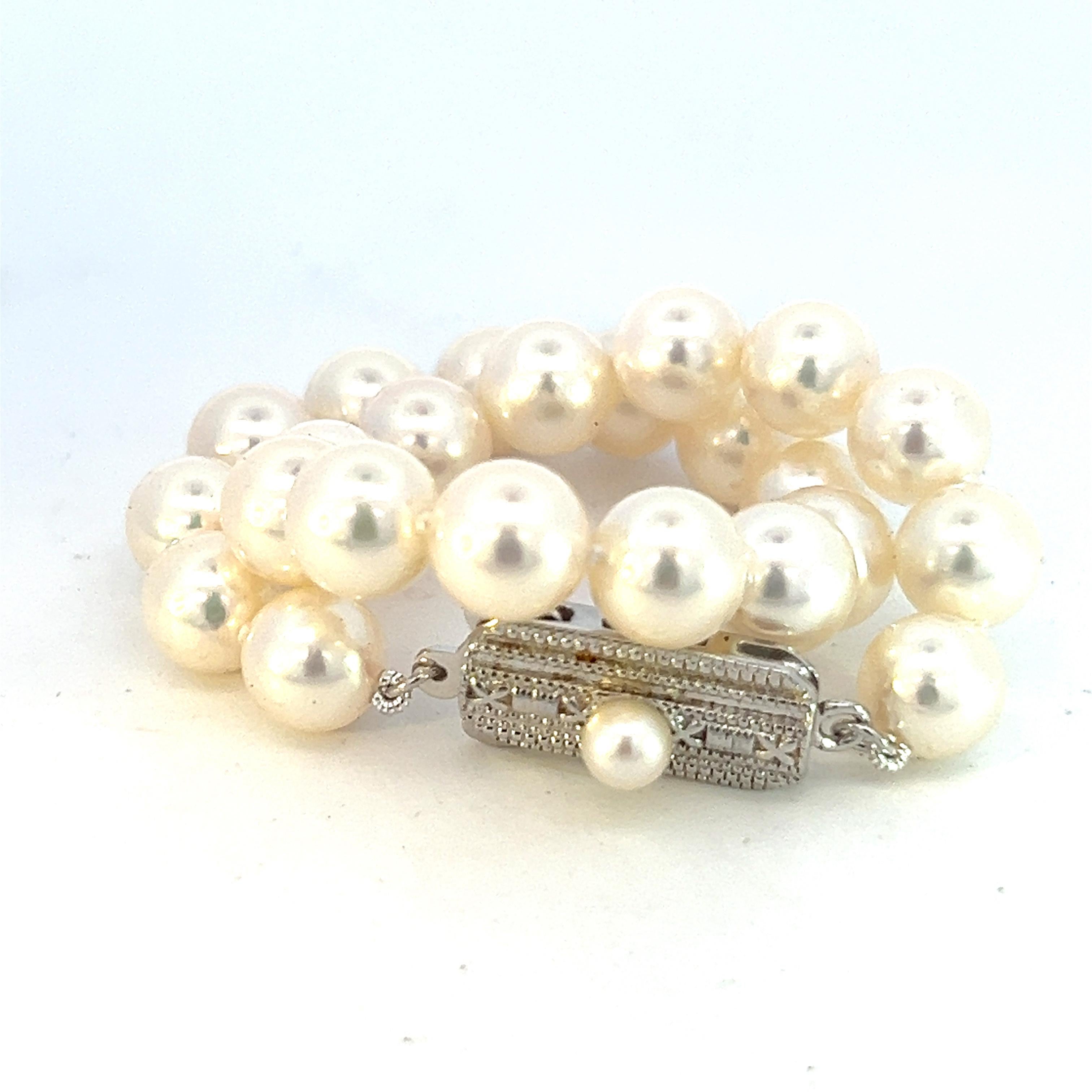 Mikimoto Estate Akoya, bracelet perles 7,25 argent 6,5 - 7 mm Pour femmes en vente