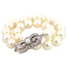 Mikimoto Estate Akoya Bracelet perles 7,5" argent 7 mm